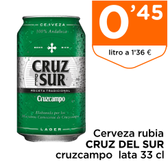 Cerveza rubia CRUZ DEL SUR cruzcampo  lata 33 cl