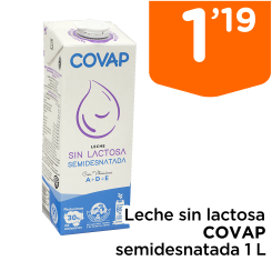 Leche sin lactosa COVAP semidesnatada 1 L