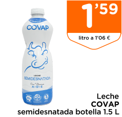 Leche COVAP semidesnatada botella 1.5 L