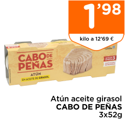 At?n aceite girasol CABO DE PE?AS 3x52g