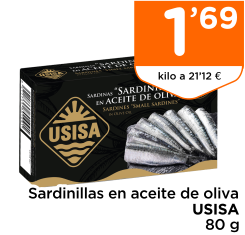 Sardinillas en aceite de oliva USISA 80 g