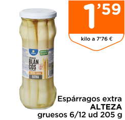 Esp?rragos extra ALTEZA gruesos 6/12 ud 205 g