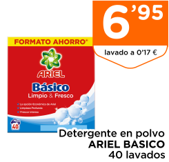 Detergente en polvo ARIEL B?SICO 40 lavados