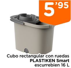 Cubo rectangular con ruedas PLASTIKEN Smart escurrebien 16 L