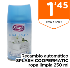 Recambio autom?tico SPLASH COOPERMATIC ropa limpia 250 ml