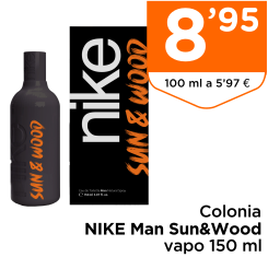 Colonia NIKE Man Sun&Wood vapo 150 ml