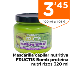 Mascarilla capilar nutritiva FRUCTIS Bomb prote?na nutri rizos 320 ml