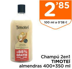 Champ? 2en1 TIMOTEI almendras 400+350 ml