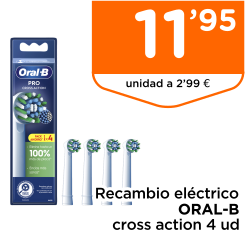 Recambio el?ctrico ORAL-B cross action 4 ud