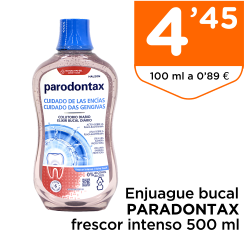 Enjuague bucal PARADONTAX frescor intenso 500 ml