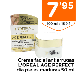 Crema facial antiarrugas L'OREAL AGE PERFECT d?a pieles maduras 50 ml