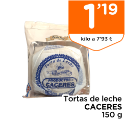 Tortas de leche CACERES 150 g