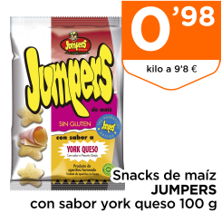 Snacks de ma?z JUMPERS con sabor york queso 100 g