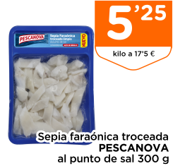 Sepia fara?nica troceada PESCANOVA al punto de sal 300 g