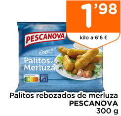 Palitos rebozados de merluza PESCANOVA 300 g