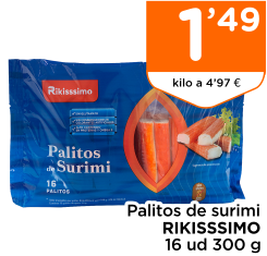 Palitos de surimi RIKISSSIMO 16 ud 300 g