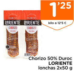 Chorizo 50% Duroc LORIENTE lonchas 2x50 g