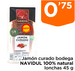 Jam?n curado bodega NAVIDUL 100% natural lonchas 45 g