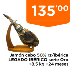 Jam?n cebo 50% rz/ib?rica LEGADO IB?RICO serie Oro +8.5 kg +24 meses