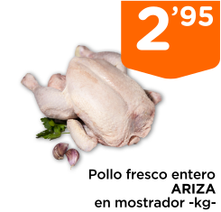 Pollo fresco entero ARIZA en mostrador -kg-