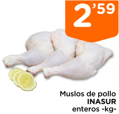 Muslos de pollo INASUR enteros -kg-