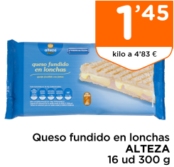 Queso fundido en lonchas ALTEZA 16 ud 300 g