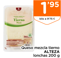 Queso mezcla tierno ALTEZA lonchas 200 g