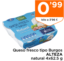 Queso fresco tipo Burgos ALTEZA natural 4x62.5 g