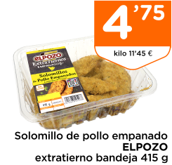 Solomillo de pollo empanado ELPOZO extratierno bandeja 415 g