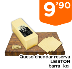 Queso cheddar reserva LEISTON barra -kg-