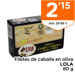 Filetes de caballa en oliva LOLA 80 g