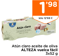 At?n claro aceite de oliva ALTEZA vuelca f?cil 3x52 g