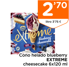 Cono helado blueberry EXTREME cheesecake 6x120 ml