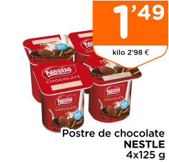 Postre de chocolate NESTLE 4x125 g