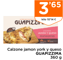 Calzone jamon york y queso GUAPIZZIMA 360 g