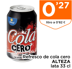 Refresco de cola cero ALTEZA lata 33 cl