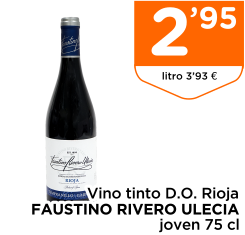 Vino tinto D.O. Rioja FAUSTINO RIVERO ULECIA joven 75 cl
