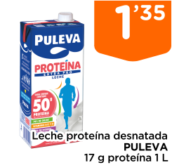 Leche prote?na desnatada PULEVA 17 g prote?na 1 L