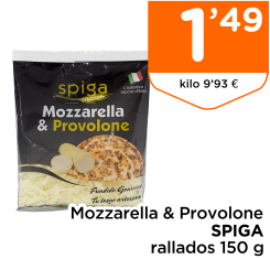 Mozzarella & Provolone SPIGA rallados 150 g