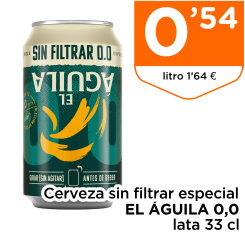 Cerveza sin filtrar especial EL ?GUILA 0,0 lata 33 cl