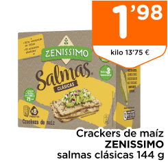 Crackers de ma?z ZENISSIMO salmas cl?sicas 144 g