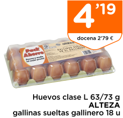 Huevos clase L 63/73 g ALTEZA gallinas sueltas gallinero 18 u