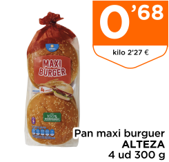 Pan maxi burguer ALTEZA 4 ud 300 g