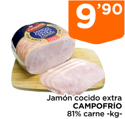 Jam?n cocido extra CAMPOFR?O 81% carne -kg-