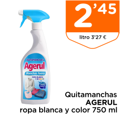 Quitamanchas AGERUL ropa blanca y color 750 ml