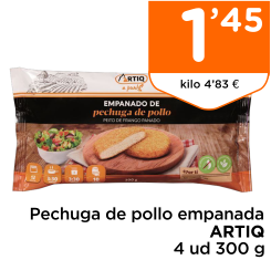 Pechuga de pollo empanada ARTIQ 4 ud 300 g