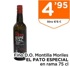 Fino D.O. Montilla Moriles EL PATO ESPECIAL en rama 75 cl