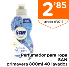 Perfumador para ropa SAN primavera 800ml 40 lavados